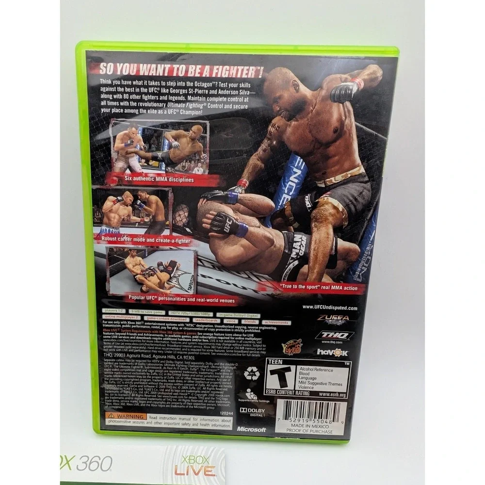 UFC 2009 Undisputed (Microsoft Xbox 360) Complete With Insert CIB Excellent